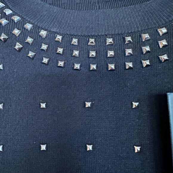 🖤🌟 NWT The Kooples Stud-Embellished Stretch-Knit Sweater | Rock Chic Essential - Picture 7 of 12